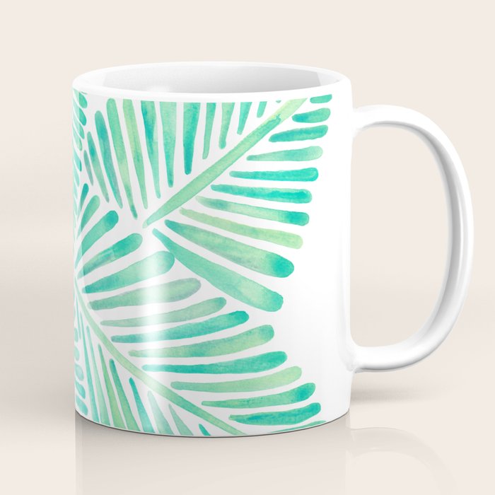 Tropical Banana Leaves - Mint Palette Coffee Mug Gallery Image 1