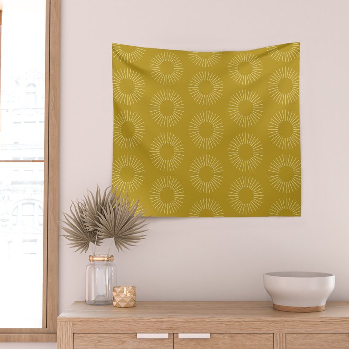Minimalist Sunray Pattern XVI Wall Tapestry Gallery Image 2