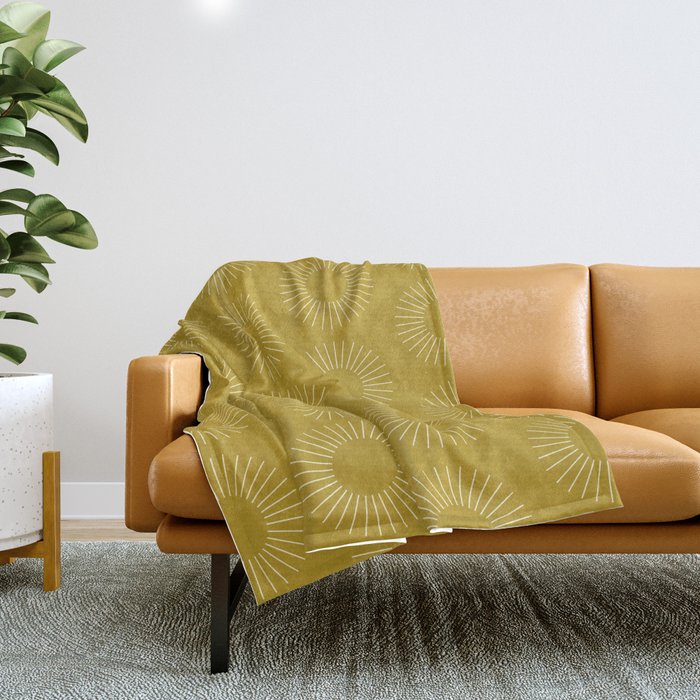 Minimalist Sunray Pattern XVI Throw Blanket Gallery Image 1
