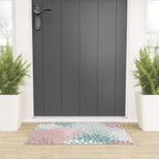 Floral Bloom, Teal, Green, Pink and White Welcome Mat Gallery Image 3
