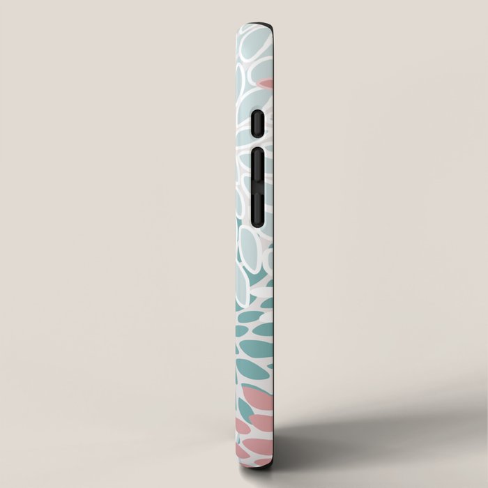 Floral Bloom, Teal, Green, Pink and White iPhone Case Gallery Image 2