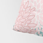 Floral Bloom, Teal, Green, Pink and White Pillow Sham Gallery Image 4