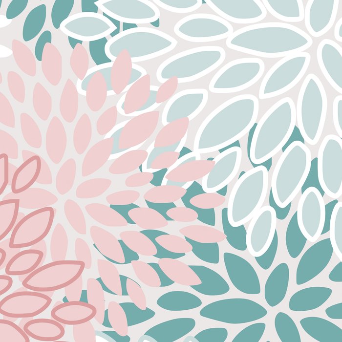 Floral Bloom, Teal, Green, Pink and White Coffee Mug Gallery Image 2