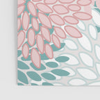 Floral Bloom, Teal, Green, Pink and White Poster Gallery Image 3