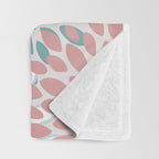 Floral Bloom, Teal, Green, Pink and White Throw Blanket Gallery Image 3