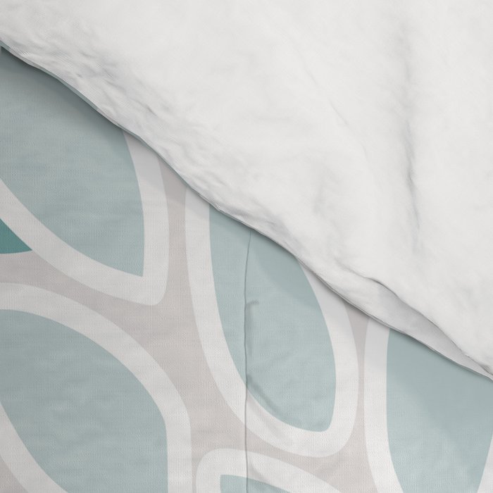 Floral Bloom, Teal, Green, Pink and White Comforter Gallery Image 4