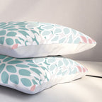 Floral Bloom, Teal, Green, Pink and White Pillow Sham Gallery Image 3