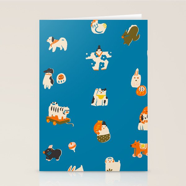 Japanese toys in blue Stationery Card Gallery Image 2