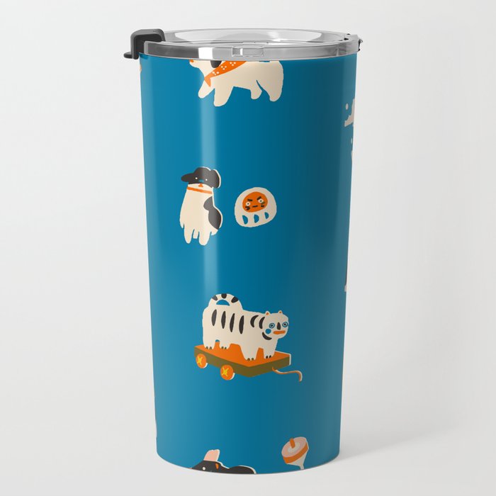 Japanese toys in blue Travel Mug Gallery Image 3