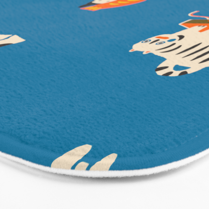 Japanese toys in blue Bath Mat Gallery Image 3