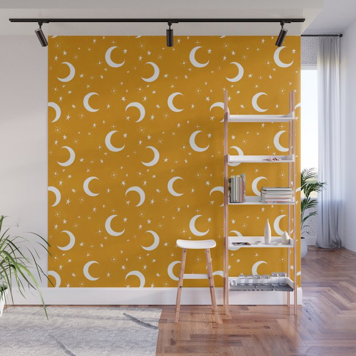 Goodnight Sky - Golden Ochre Wall Mural Gallery Image 1