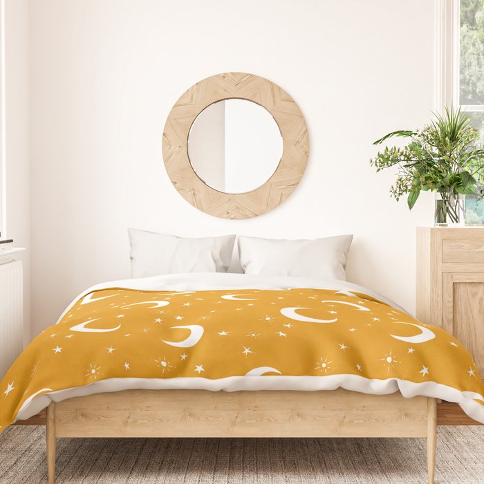 Goodnight Sky - Golden Ochre Duvet Cover Gallery Image 3