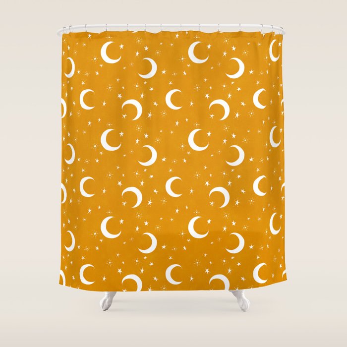 Goodnight Sky - Golden Ochre Shower Curtain Gallery Image 1