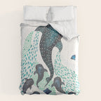 Whale Shark Pod Voyage Ocean Print Comforter Gallery Image 6