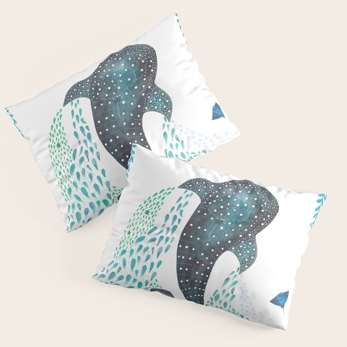 Whale Shark Pod Voyage Ocean Print Pillow Sham Gallery Image 3
