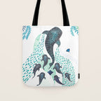 Whale Shark Pod Voyage Ocean Print Tote Bag Gallery Image 1