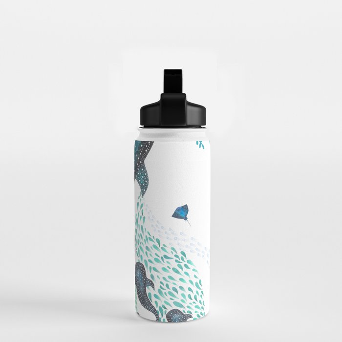 Whale Shark Pod Voyage Ocean Print Water Bottle Gallery Image 2
