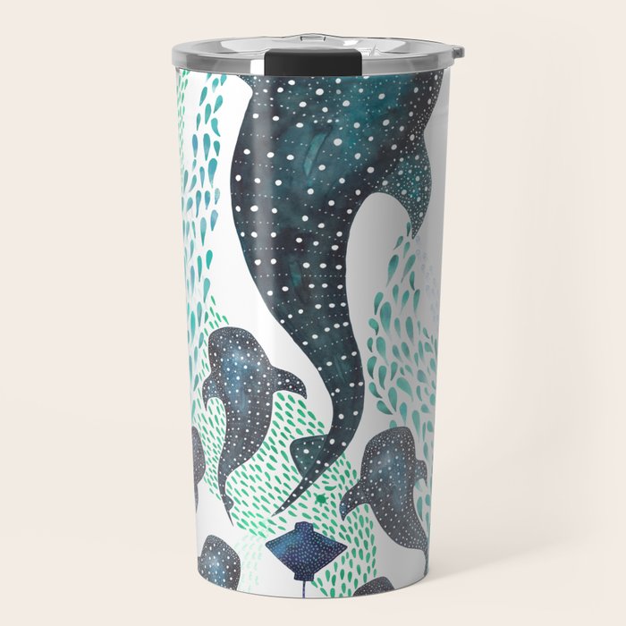 Whale Shark Pod Voyage Ocean Print Travel Mug Gallery Image 1