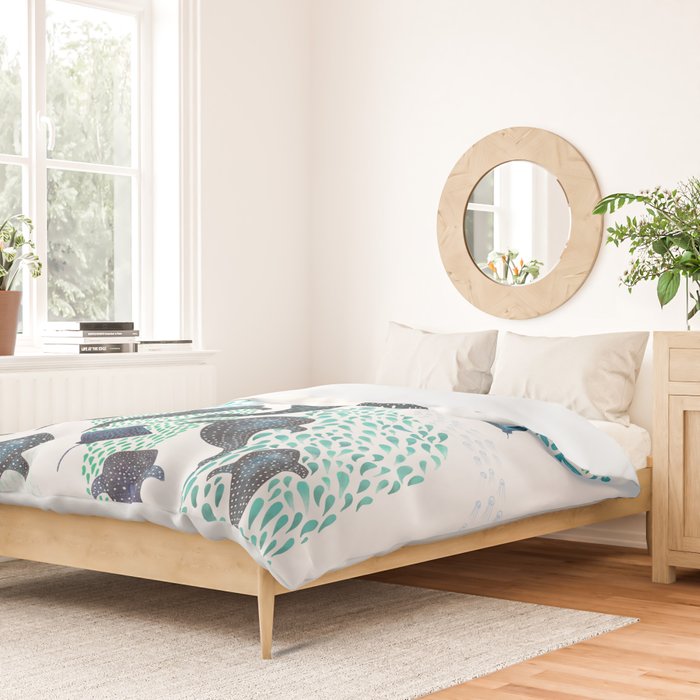 Whale Shark Pod Voyage Ocean Print Duvet Cover Gallery Image 2
