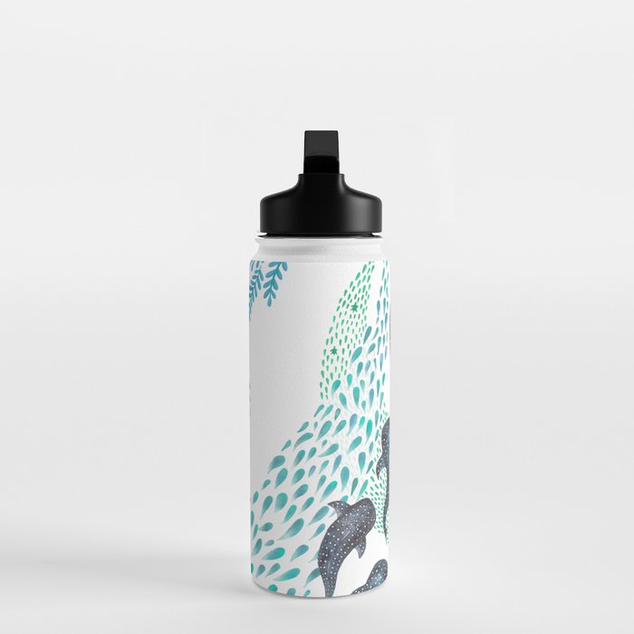 Whale Shark Pod Voyage Ocean Print Water Bottle Gallery Image 3