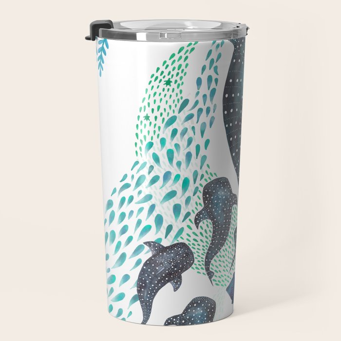 Whale Shark Pod Voyage Ocean Print Travel Mug Gallery Image 3
