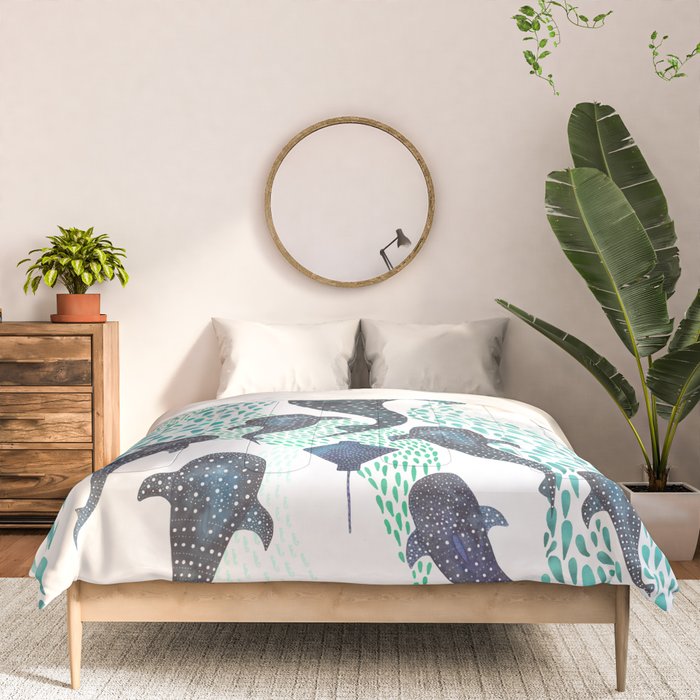 Whale Shark Pod Voyage Ocean Print Comforter Gallery Image 3