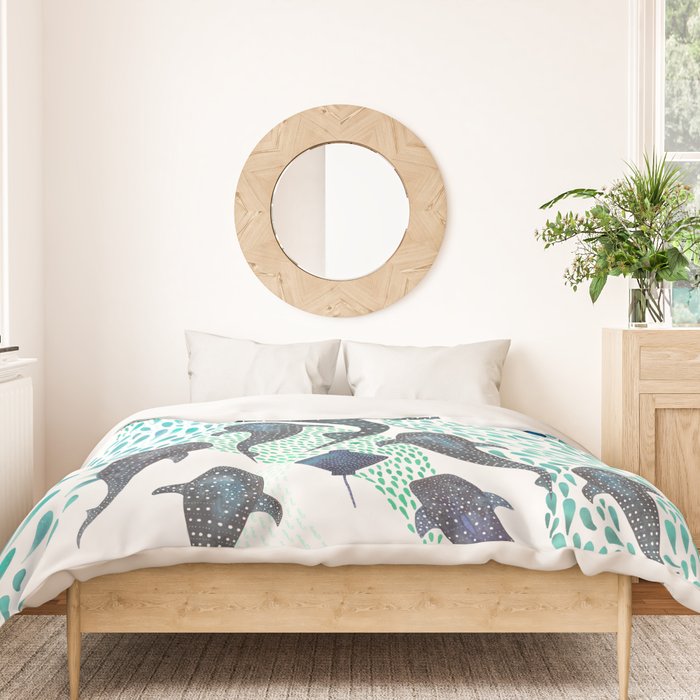 Whale Shark Pod Voyage Ocean Print Duvet Cover Gallery Image 3