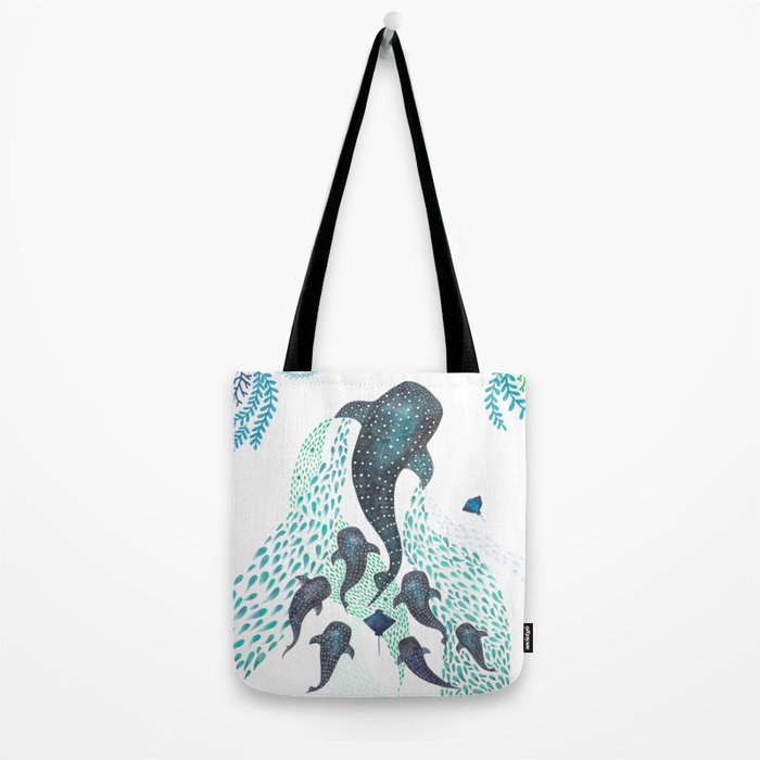 Whale Shark Pod Voyage Ocean Print Tote Bag Gallery Image 2