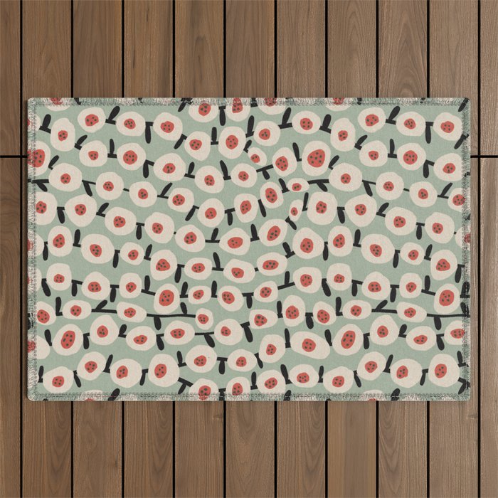 Dots & Flowers #1 Outdoor Rug Gallery Image 1