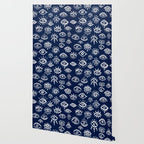 Mystic Eyes - White on Navy Wallpaper Gallery Image 2