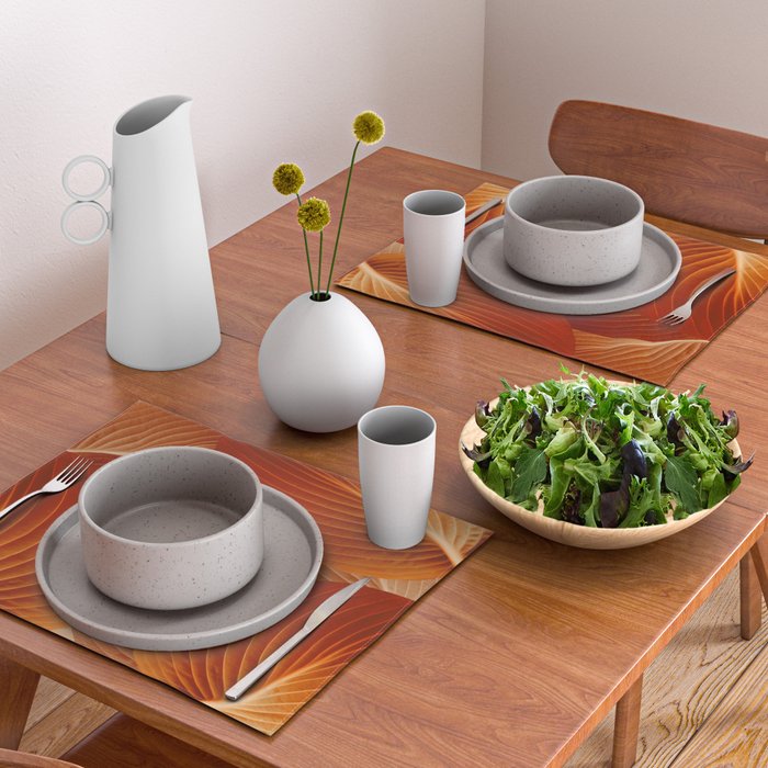 Leaves in Terracotta Color #decor #society6 #buyart Placemat Gallery Image 2