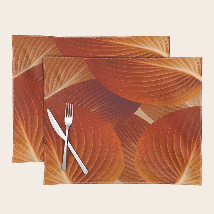 Leaves in Terracotta Color #decor #society6 #buyart Placemat Gallery Image 1