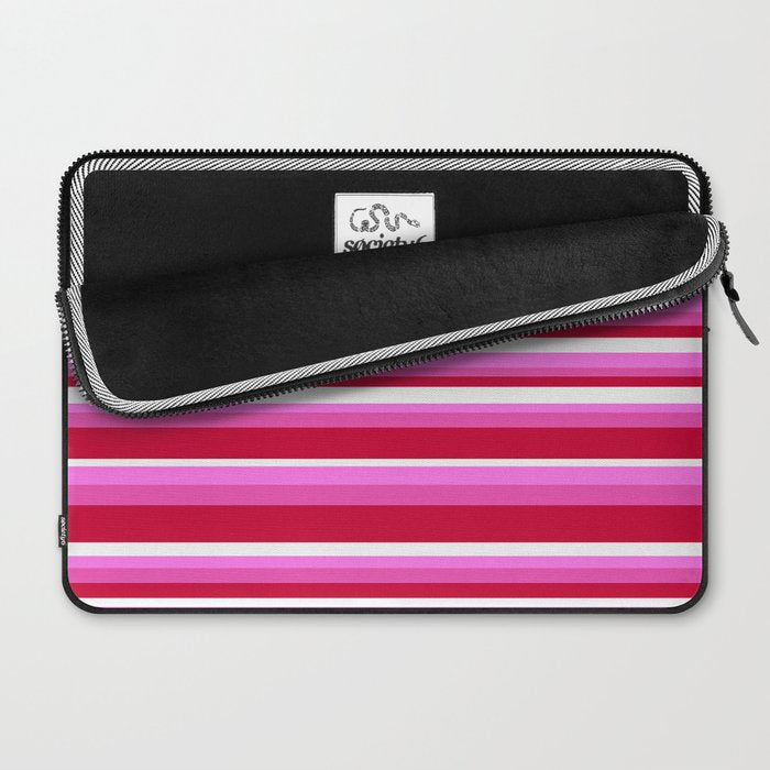 Classic Stripes XVII - Y2K Pink and Red Laptop Sleeve Gallery Image 2