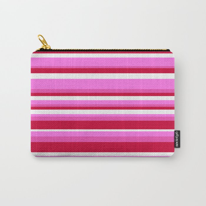 Classic Stripes XVII - Y2K Pink and Red Carry All Pouch Gallery Image 1