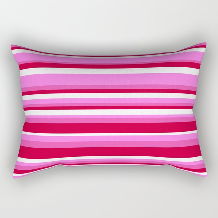 Classic Stripes XVII - Y2K Pink and Red Rectangular Pillow Gallery Image 2