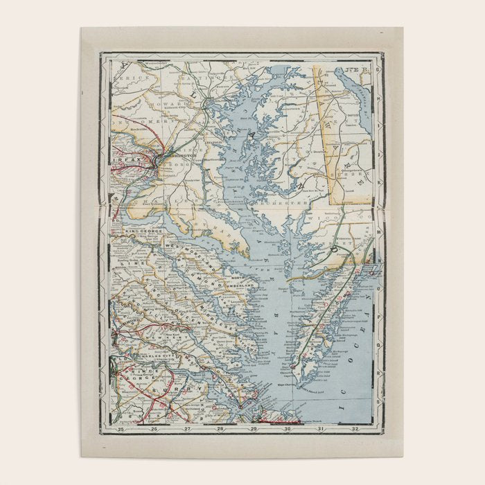 Vintage Map of the Chesapeake Bay (1901) Poster Gallery Image 4