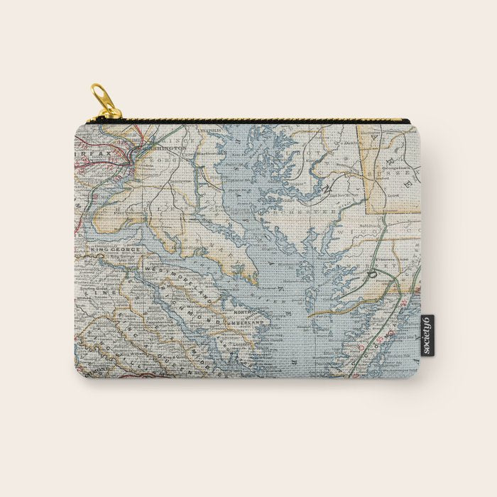 Vintage Map of the Chesapeake Bay (1901) Carry All Pouch Gallery Image 1