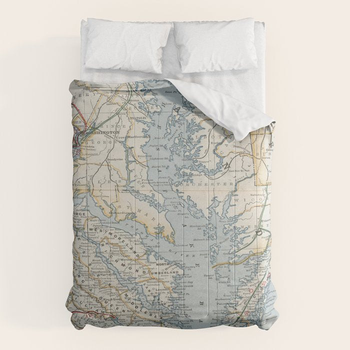 Vintage Map of the Chesapeake Bay (1901) Comforter Gallery Image 6