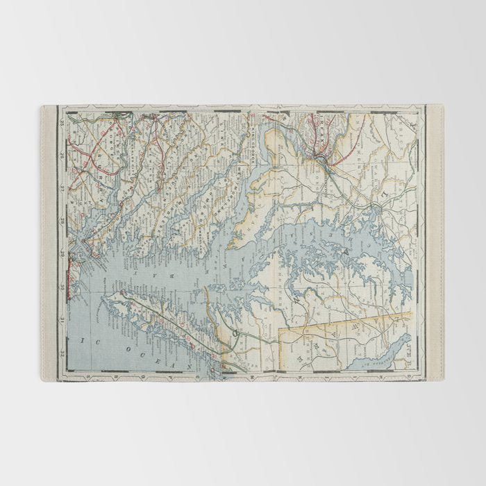Vintage Map of the Chesapeake Bay (1901) Rug Gallery Image 2
