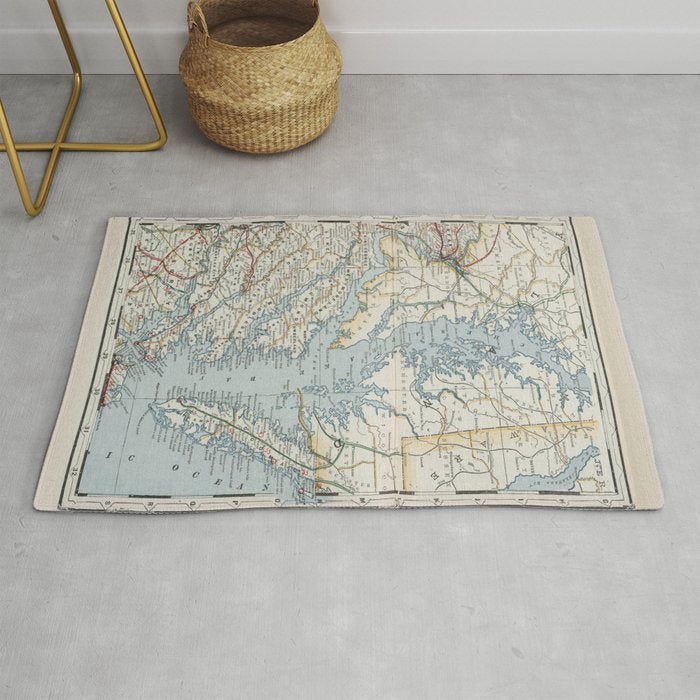 Vintage Map of the Chesapeake Bay (1901) Rug Gallery Image 1