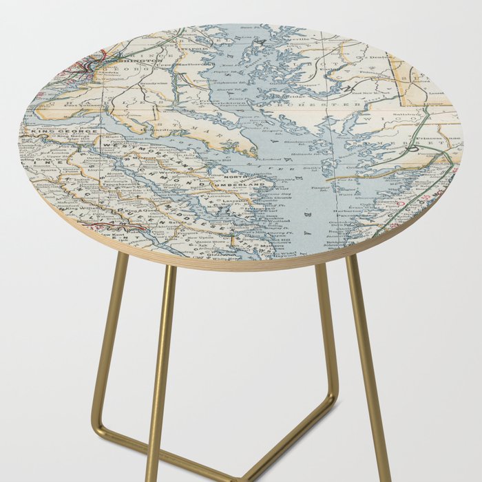 Vintage Map of the Chesapeake Bay (1901) Side Table Gallery Image 2