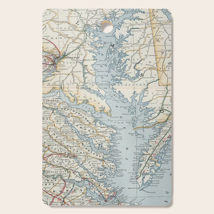 Vintage Map of the Chesapeake Bay (1901) Cutting Board Gallery Image 1