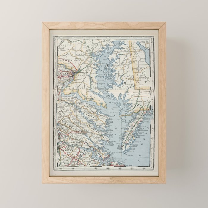 Vintage Map of the Chesapeake Bay (1901) Mini Art Print Gallery Image 1