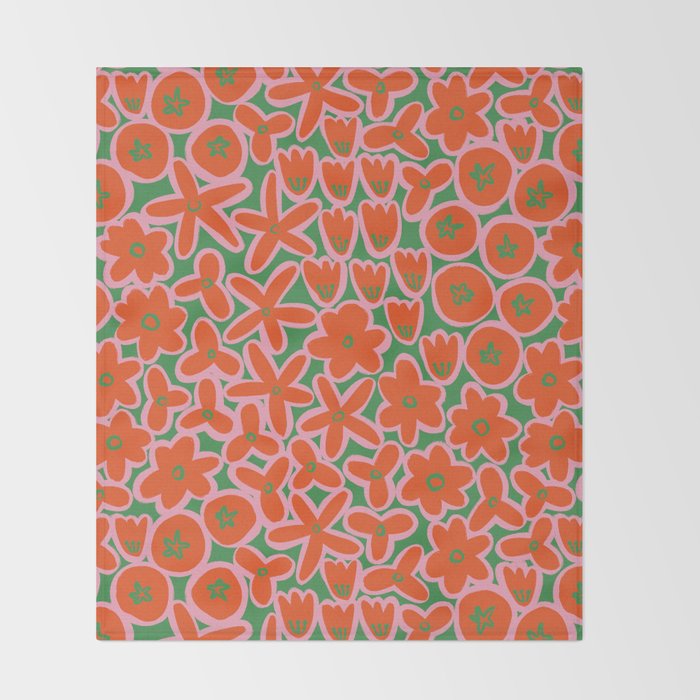 Vibrant Summer Pattern #1 Throw Blanket Gallery Image 2