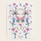 Lilac Butterfly and Flowers Poster Gallery Image 4