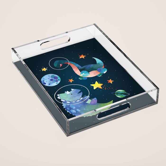 Space Triceratops dinosaur Acrylic Tray Gallery Image 1