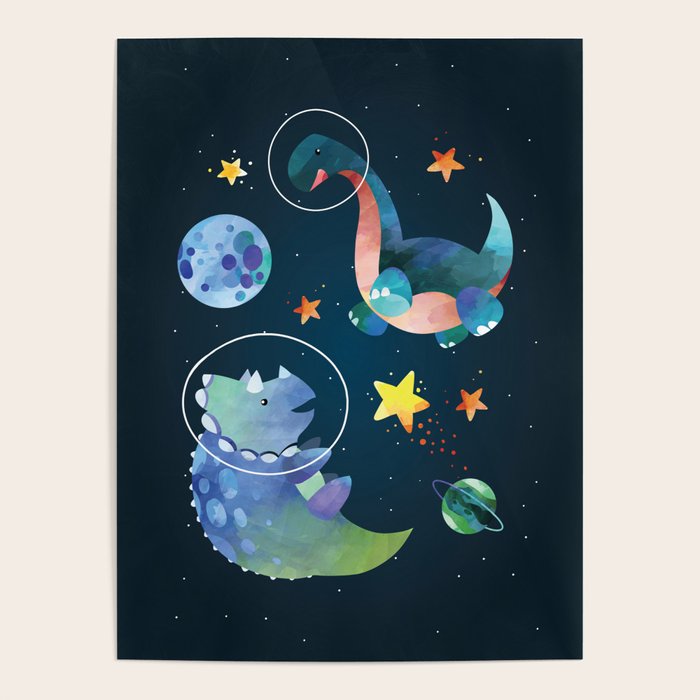 Space Triceratops dinosaur Poster Gallery Image 4