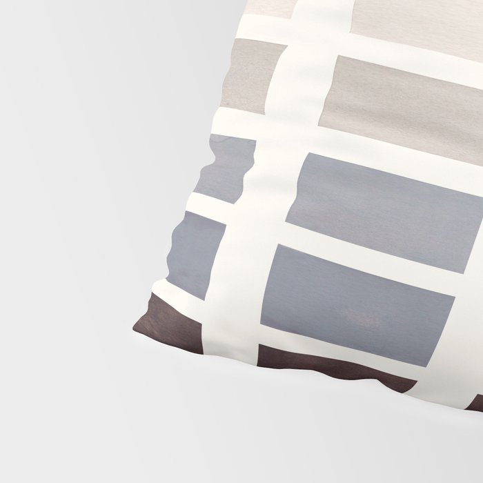 Grey Taupe Watercolor Gouache Geometric Square Matrix Pattern Pillow Sham Gallery Image 4