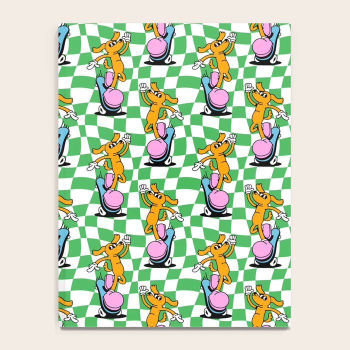 Retro dog cartoon character pattern Notebook Gallery Image 4