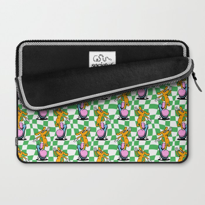 Retro dog cartoon character pattern Laptop Sleeve Gallery Image 2